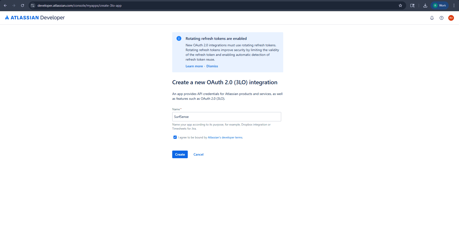 Create New Integration Form